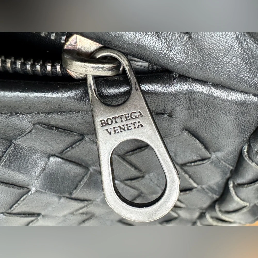 Bottega Veneta Briefcase Intrecciato Envelope Black Woven leather business bag